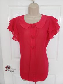 A Wear Pretty  Red S/S Blouse in Size 14