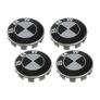 x4 56mm BMW SERIES 1 3 5 X1 X3 X5 MSPORT Alloy Wheel Centre Caps Black & White Image 2