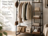 main image for ad Clothes Rack with Shelves &amp; Hooks Open Wardrobe Storage Organiser