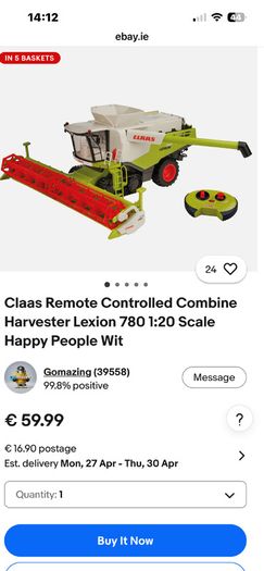 KLAAS remote control Combine Harvester
