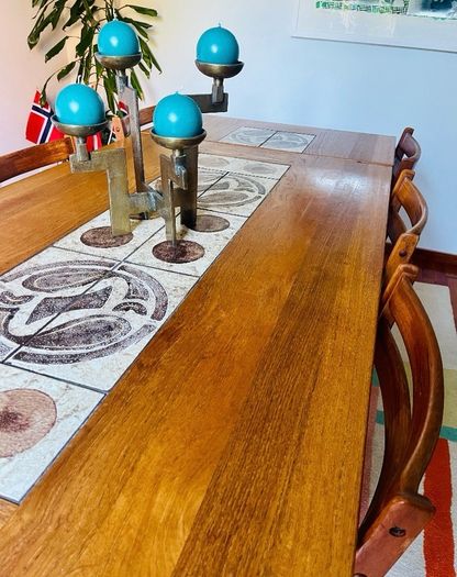 MCM Danish teak table & 6 chairs Johannes Andersen/Ansager Mobelfabrik
