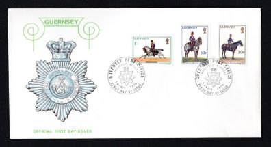1975 Guernsey Militia Uniforms Definitive Stamp High Value First Day Cover (FDC)