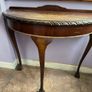 Vintage Mahogany Demi Lune Console Table Claw Foot Hall Table Image 3