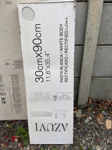 Azuvi grey ceramic wall tiles 30cm x 90cm