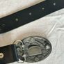 Vintage Jack Daniel's White Rabbit Saloon Belt Buckle + Leather Belt - 1970s Image 2