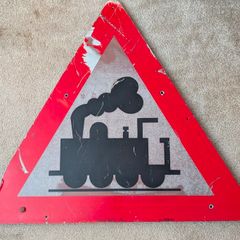 Puffing Billy railway level crossing warning sign