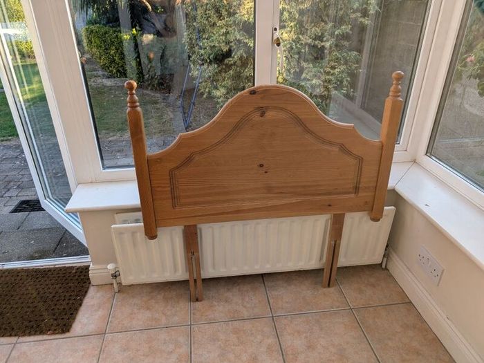 Free antique pine single headboard