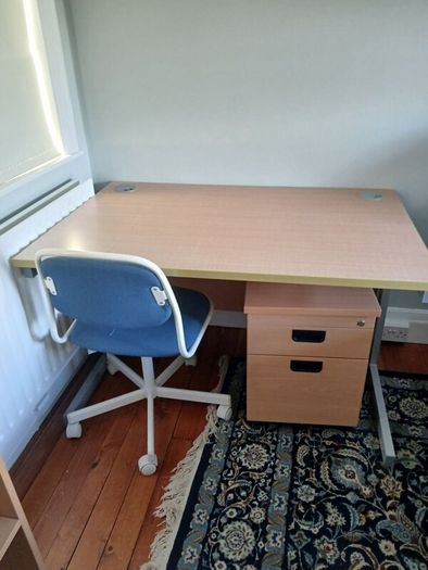 2 x Desks and shelving unit