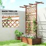 Wooden Trellis Planter Box, Raised Garden Bed to Grow Vegetables, Herbs and Flowers, Orange Image 4