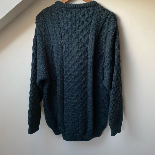 Quills Woollen Market 100% Wool Fisherman Aran Jumper