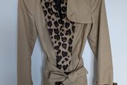 Coach coat with leather print