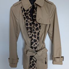 Coach coat with leather print