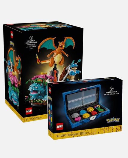 Lego Pokemon 72153 and Kanto Badge Region Collection 40892