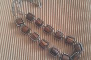 NECKLACE - Vintage - Stainless Steel &amp; Wood