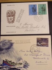 1974 First Day Covers, RNLI, Europa sculpture, UPU