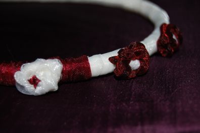 Handmade organza hairband with flowers
