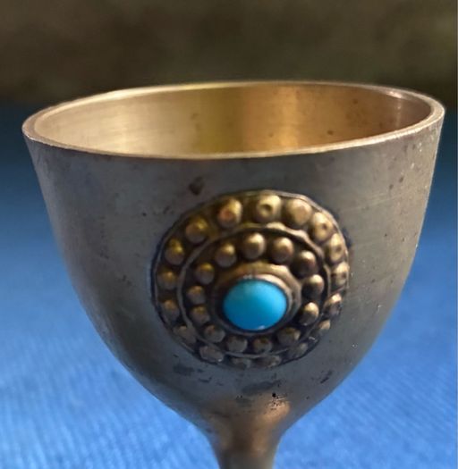 Single Vintage brass egg cup
