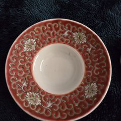 Vintage Chinese Porcelain 3 Piece Set Jingdezhen Red Family Rose