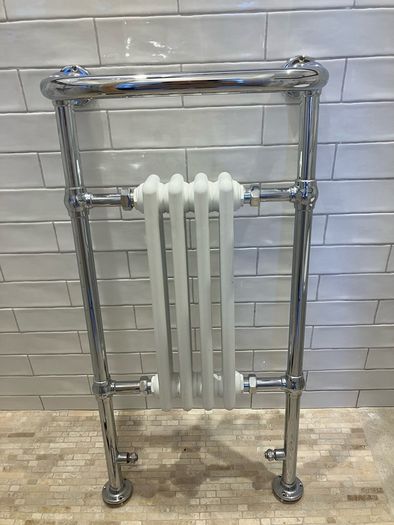 Stunning chrome and enamel towel radiator