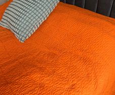 King size heavy duty vibrant orange bedspread