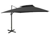 Cantilever Umbrella with Double Top 300x300 cm Black