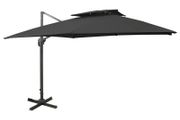 Cantilever Umbrella with Double Top 300x300 cm Black