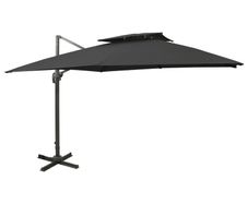 Cantilever Umbrella with Double Top 300x300 cm Black
