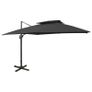 Cantilever Umbrella with Double Top 300x300 cm Black Image 5