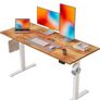 Electric Standing Desk, 120 x 60 cm Height Adjustable Sit Stand Desks with Splice Board and Memory Smart Pannel, Home Office Desk, Light Brown Image 8