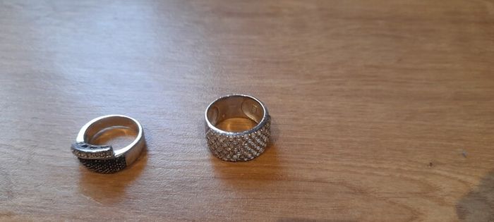 Silver and Pandora rings