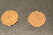 1/2 Penny coin Elizabeth II 1971 and 1982