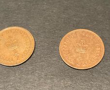 1/2 Penny coin Elizabeth II 1971 and 1982