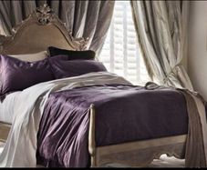 Superking French style bed  plus  bedside cabinets plus silk curtains