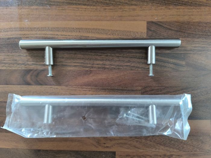 Chrome kitchen press handles