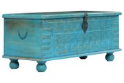 Storage Chest Solid Mango Wood Blue 100x40x41 cm