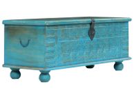 main image for ad Storage Chest Solid Mango Wood Blue 100x40x41 cm