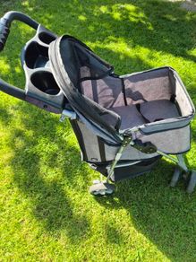 Trixie Grey Dog Buggy Stroller (Quick-Fold, Max 11kg)
