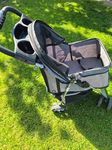 Trixie Grey Dog Buggy Stroller (Quick-Fold, Max 11kg)