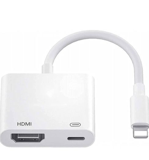 HDMI Adapter for iPhone iPad, 1080P HDMI Adapter for iPhone to TV Sync Screen Video & Audio Digital AV Converter with Charging for iPhone, iPad, iPod on HDTV/Projector/Monitor, Plug & Play