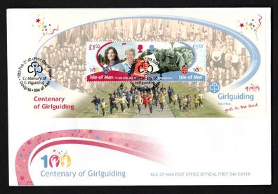 2010 Isle of Man Centenary of Girlguiding Commemorative Stamps Miniature Sheet First Day Cover (FDC)