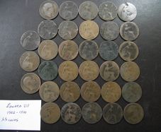 Great Britain. Edward VII. 33 coins x half penny (1902-1910)