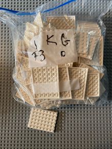 Lego 6x8 Flat White Piece Bag of 73