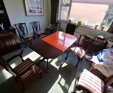 Hand carved Mahogany dinning table with 6 chairs