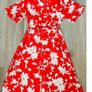 NEW Red and white floral print dress: Size 14 Image 2