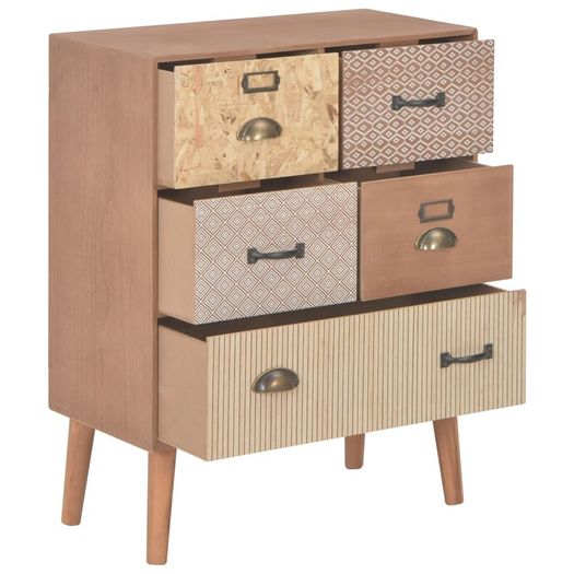 Sideboard with 5 Drawers Brown 60x30x78 cm MDF