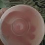 New set of 2 frosted glass mini hurricane vases with bow detail in blush Image 5