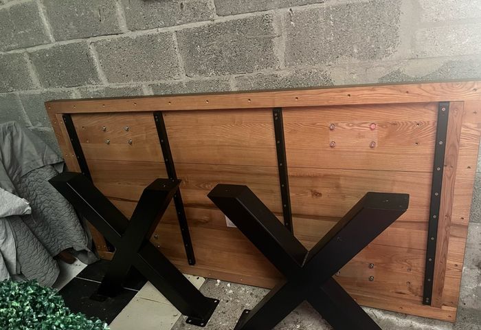 Solid wood walnut 6 person dining table