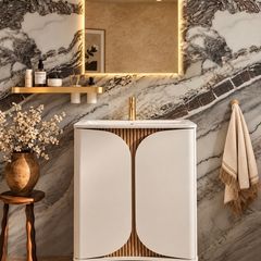 Tambour crosswater floorstanding 600 SALE 50% of rrp  with worktop are basin