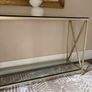 Julian Bowen gold console table Image 3