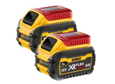 DeWalt DCB546X2 XR FLEXVOLT 18v/54v Li-Ion 6Ah Battery Twin Pack